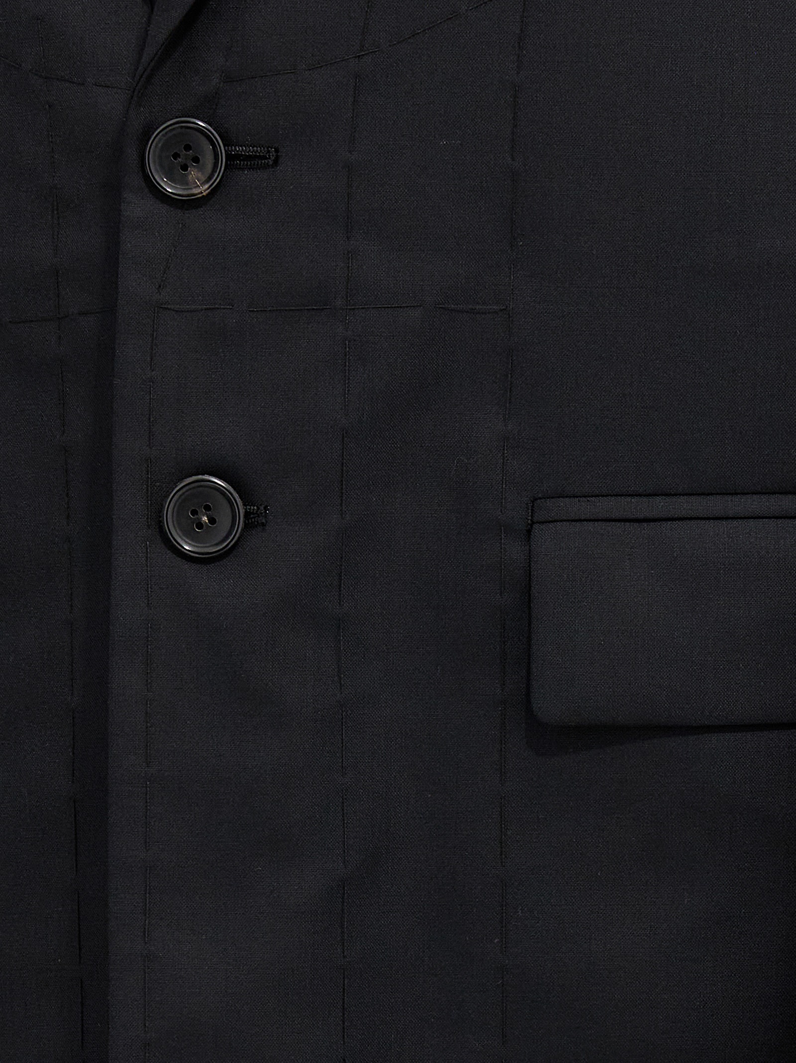 Junya Watanabe Wool Cape With Tailored Fit And Mid-length In Black