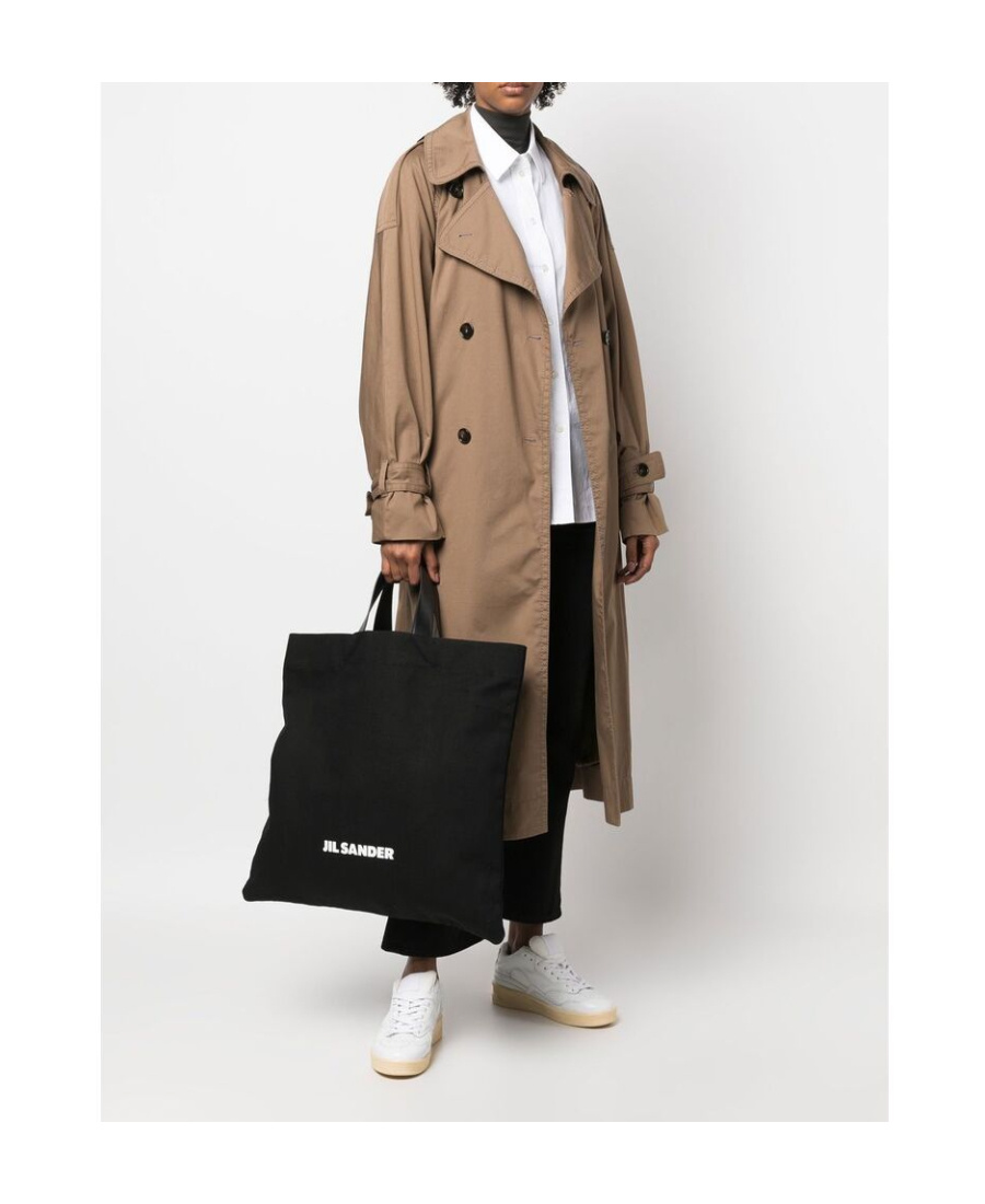 Jil Sander Logo-print Tote Bag In Black