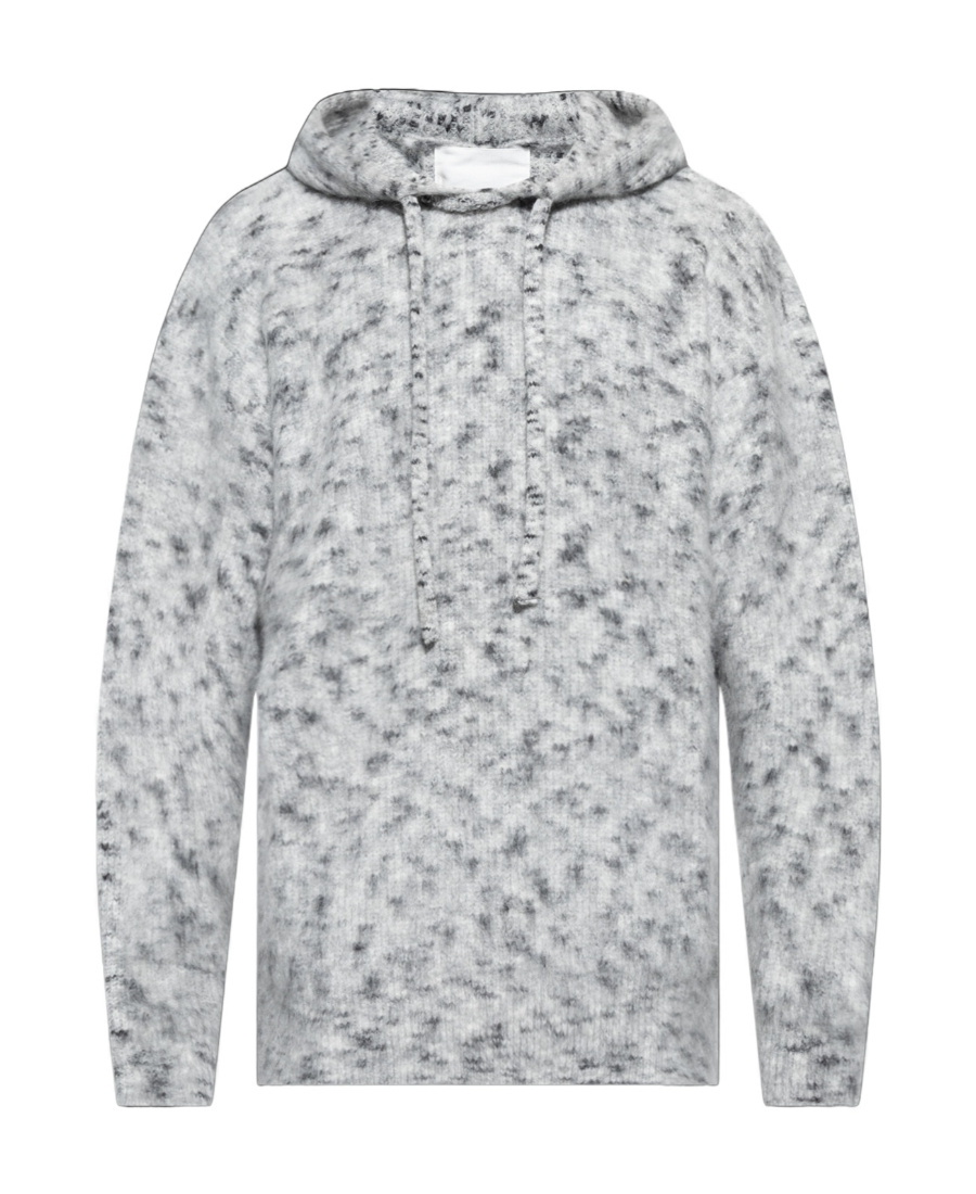 Isabel Marant Knitted Drawstring Hoodie In Gray