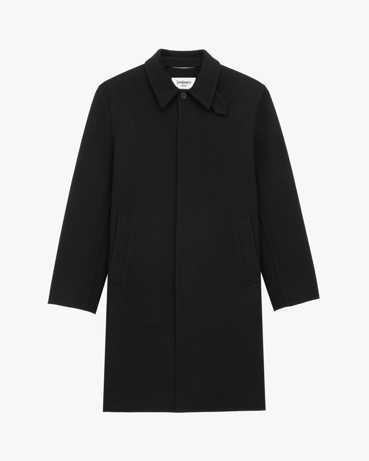 Saint Laurent Coat In Double-face Wool In Black