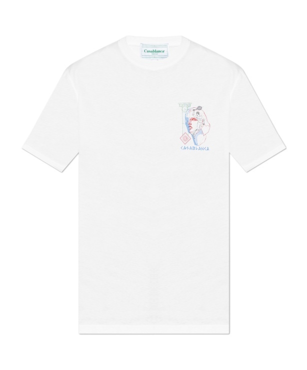 Casablanca Tennis Play Printed Cotton T-shirt In White