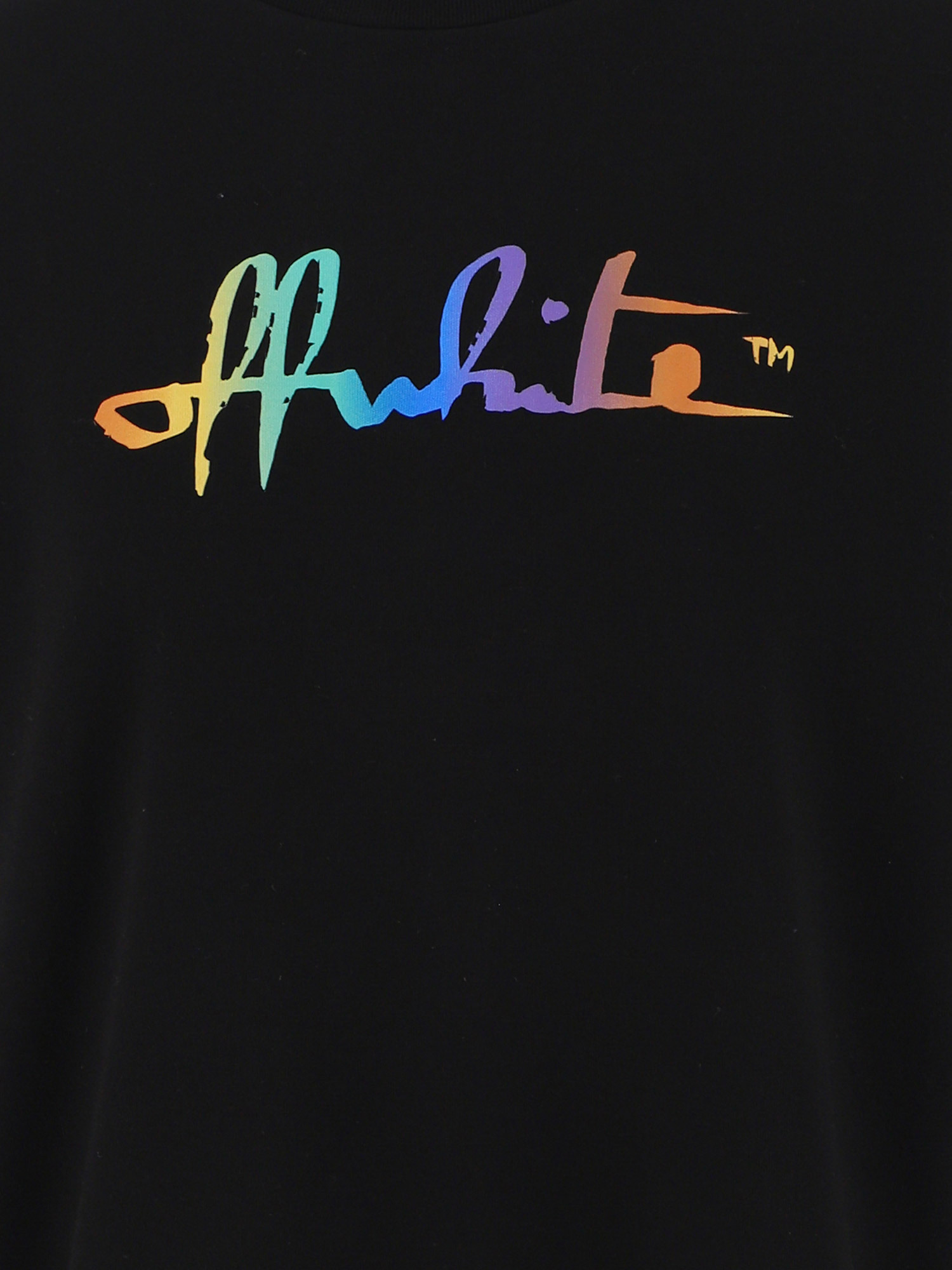 Off-white Rainbow Script Logo Print Tomboy T-shirt In Black