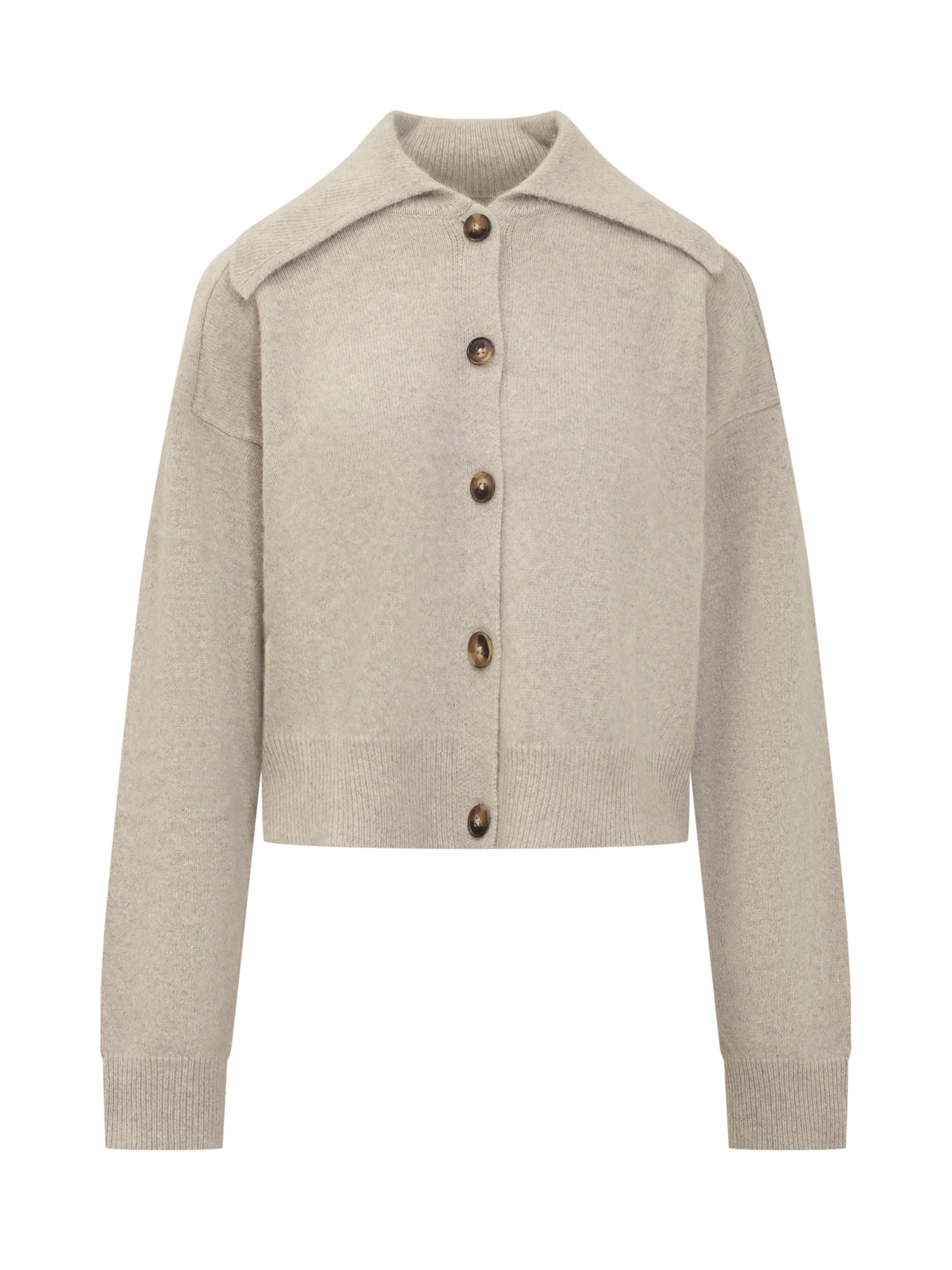 Loulou Studio Lune Boxy Shirt In Virgin Wool In Nude