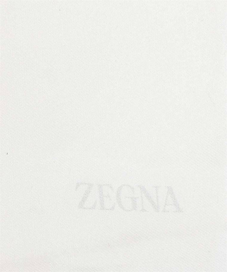 Zegna Logo Scarf In White