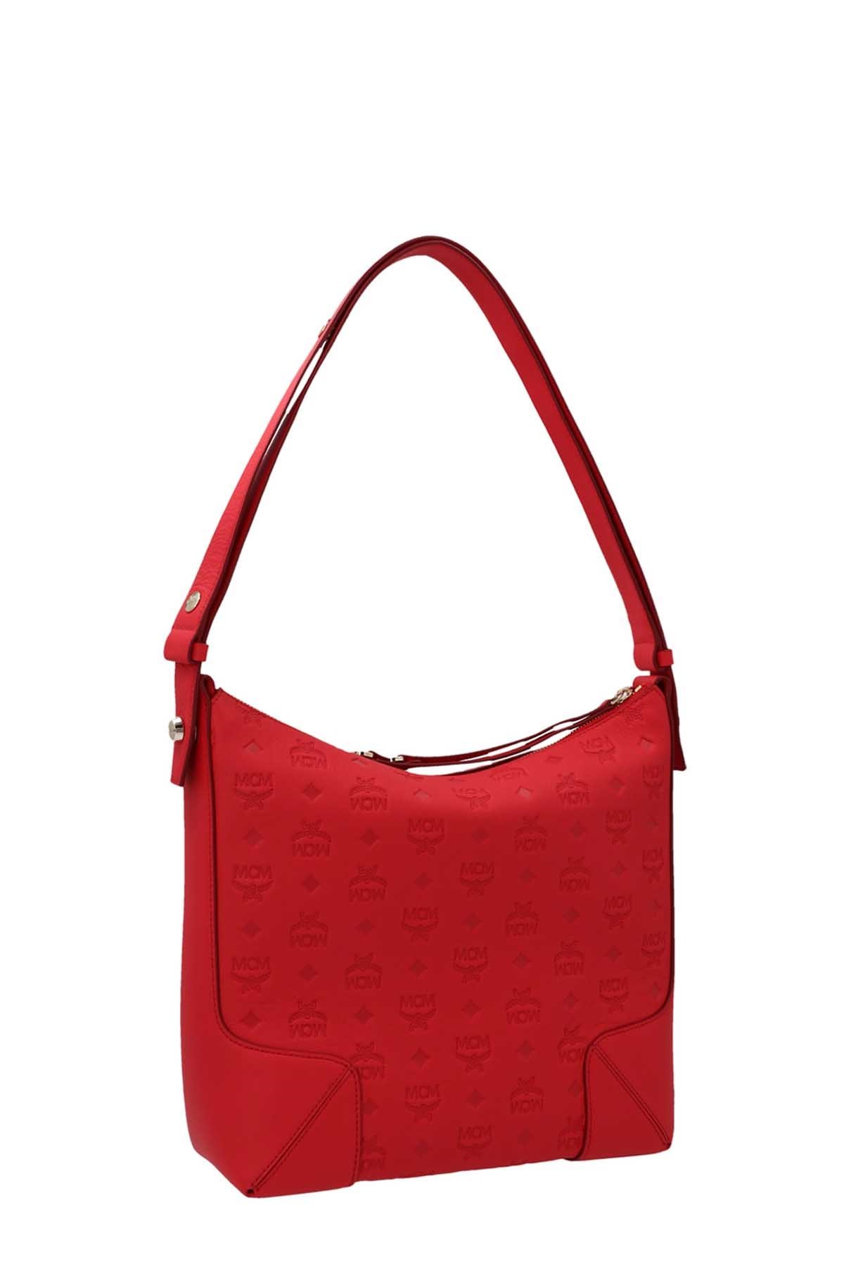 Mcm Klara Medium Shoulder Bag In Red