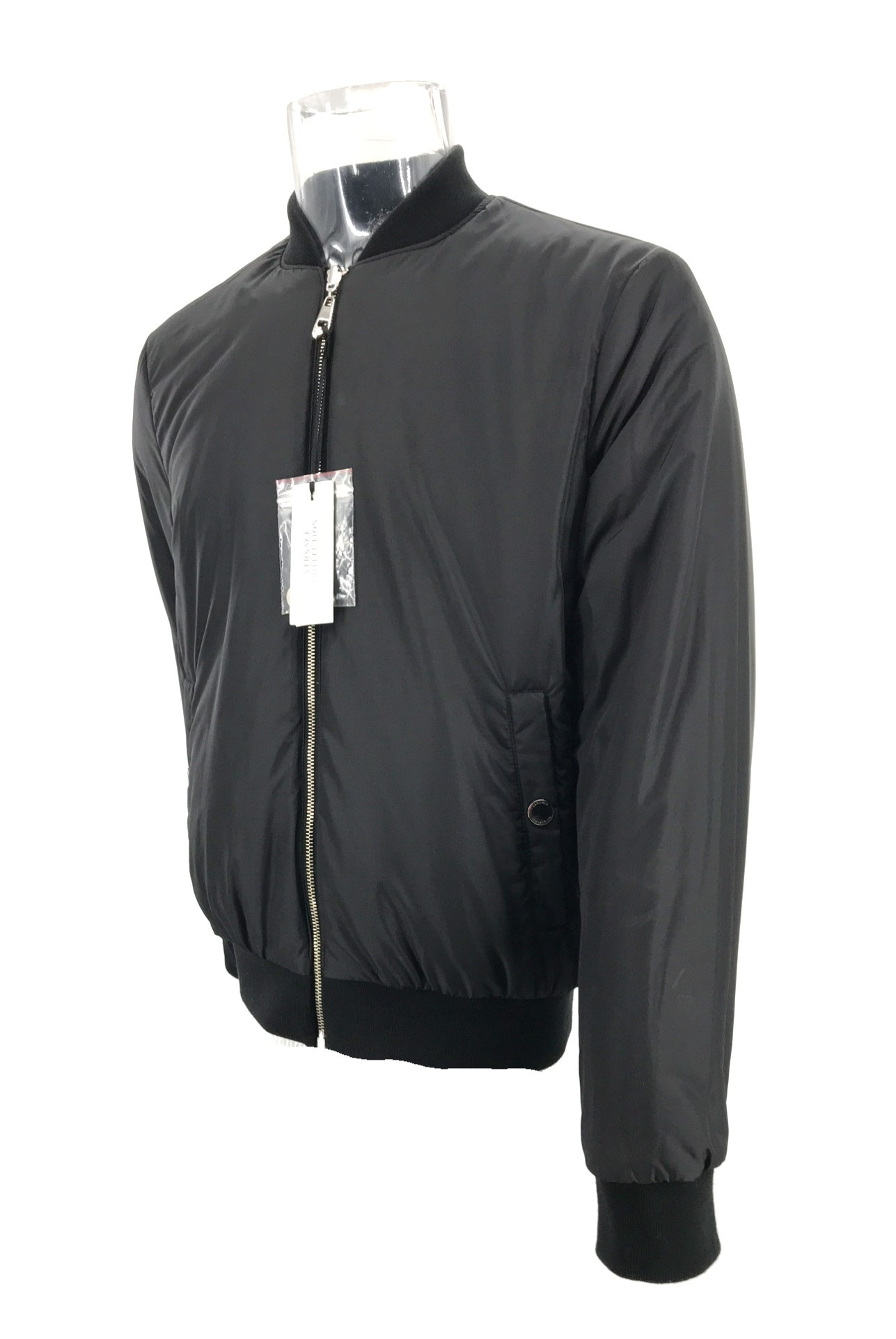 Versace Double-sided Long-sleeved Baseball Jacket In Gray