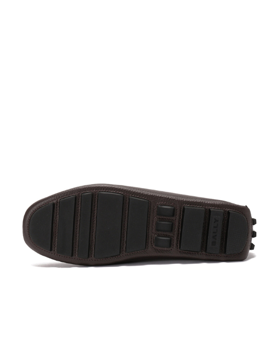 Bally Striped Round-headed Loafers In Black