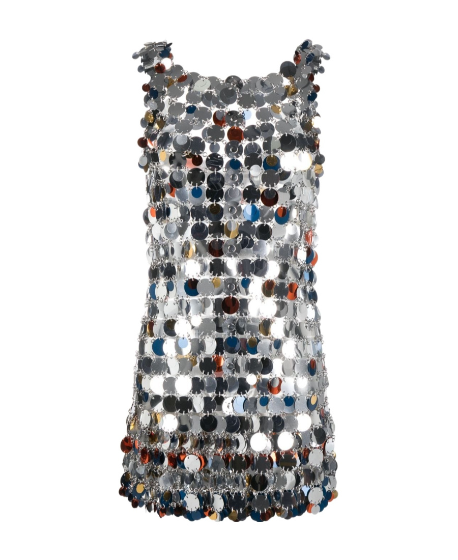 Rabanne Ladies Sequin Embellished Mini Dress In Gray