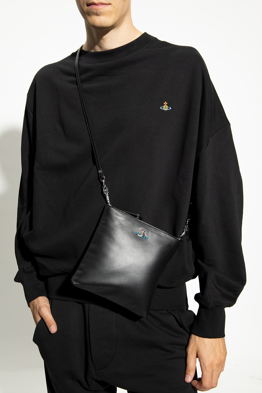 Vivienne Westwood Squire Square Crossbody Bag In Black