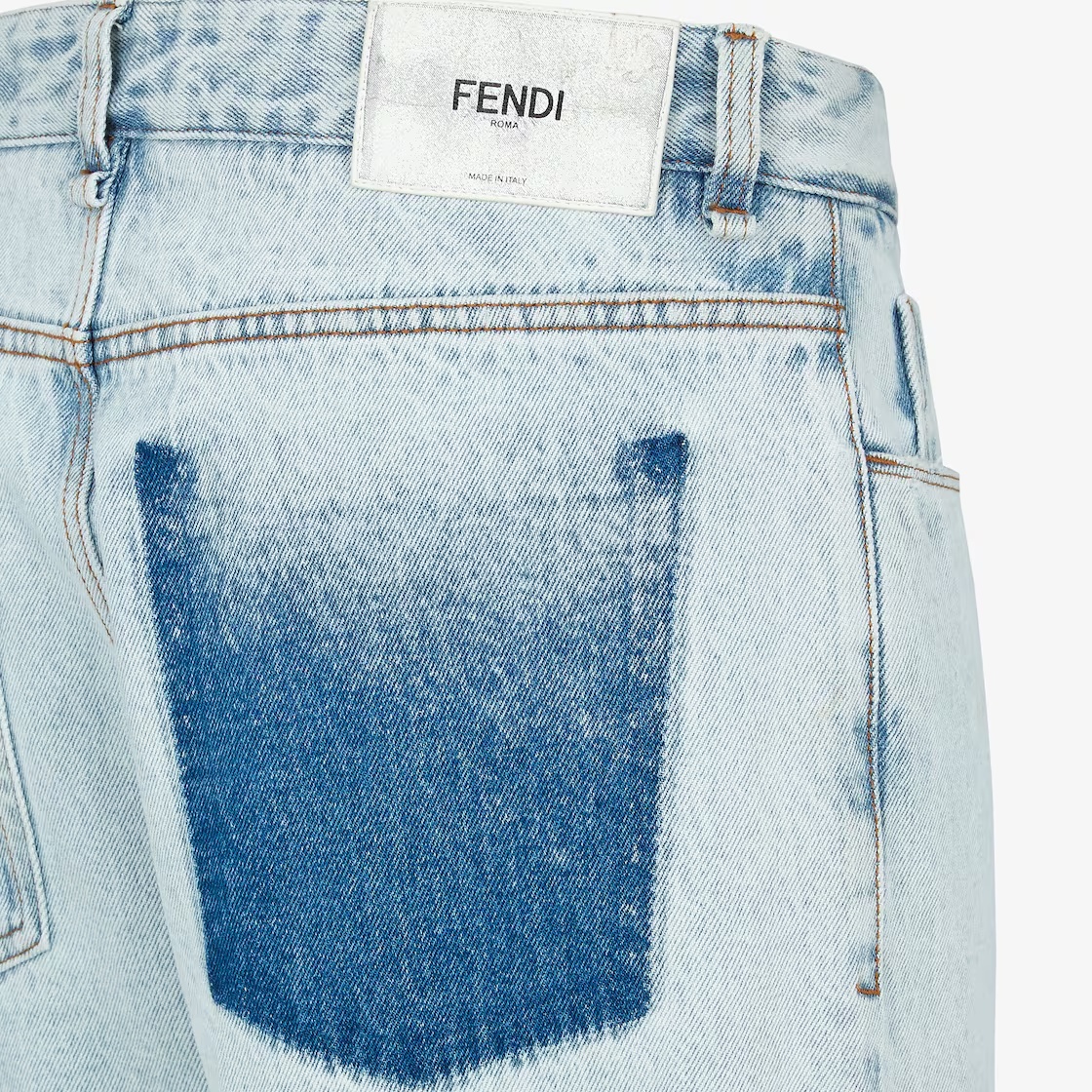 FENDI FENDI LOGO PATCH STRAIGHT-LEG JEANS