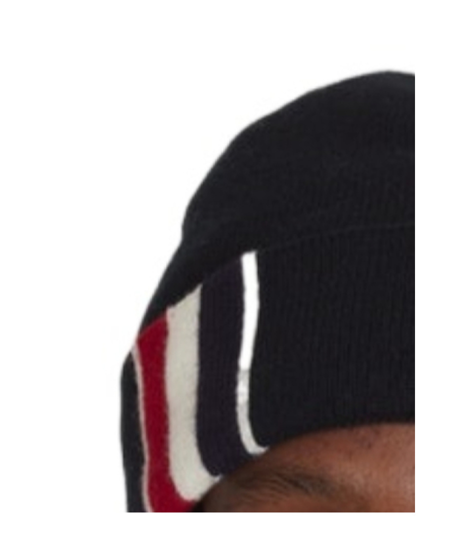 THOM BROWNE TRICOLOUR DETAIL BEANIE