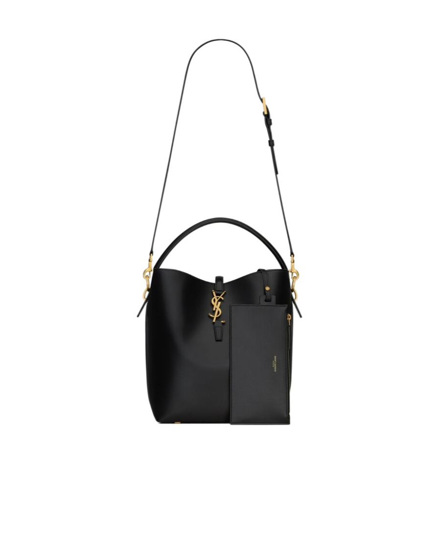 Saint Laurent Le 37 Ysl Bucket Bag In Smooth Leather In Black