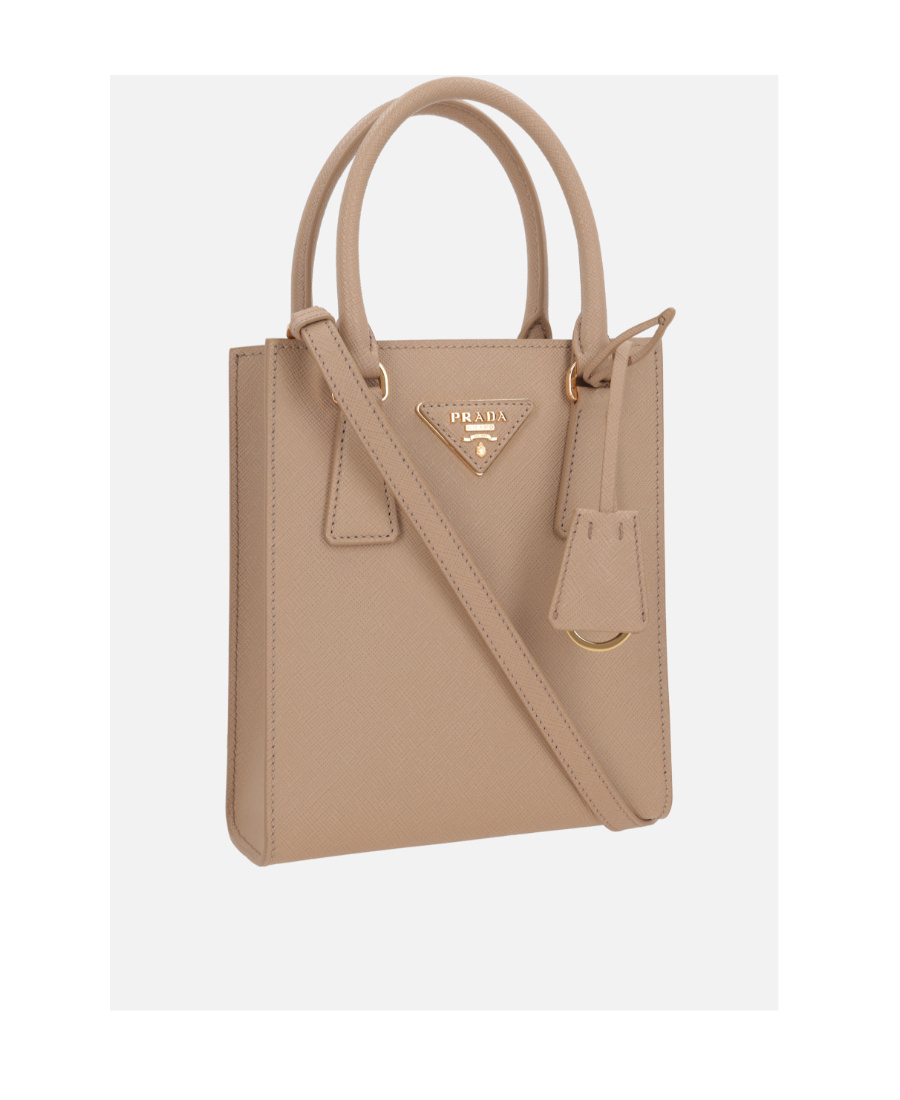 Prada Mini Zip Saffiano Leather Crossbody Bag In Yellow