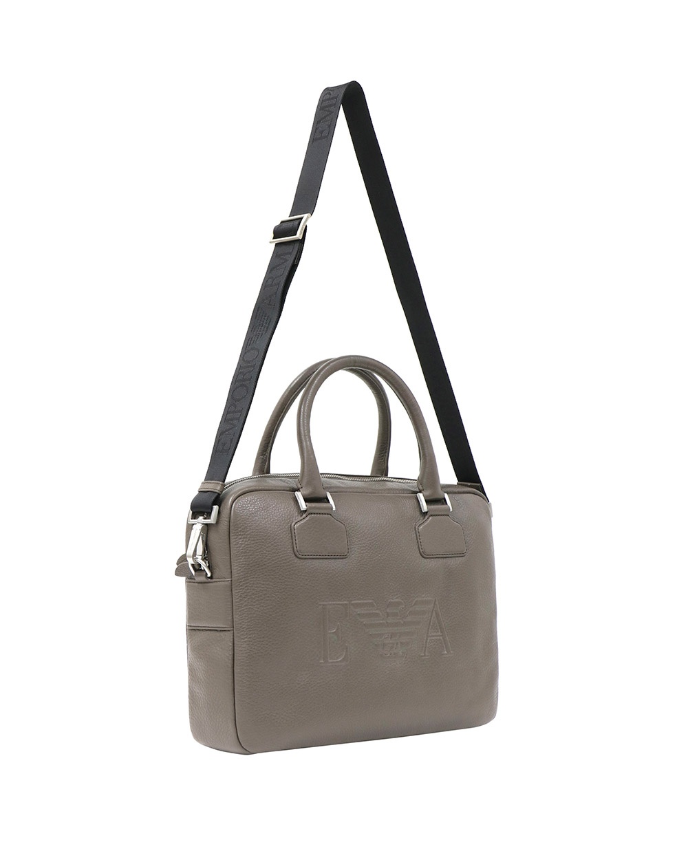 Emporio Armani Logo Details Handbag In Gray