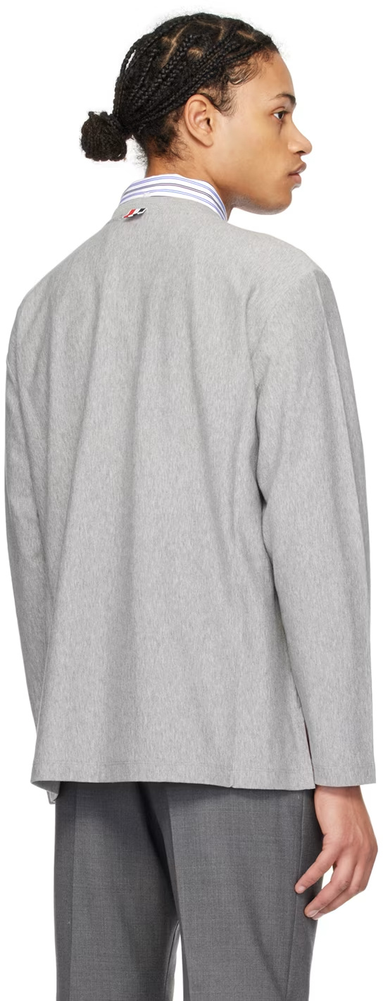 Thom Browne Rwb Stripe Cotton T-shirt In 035 Med Grey