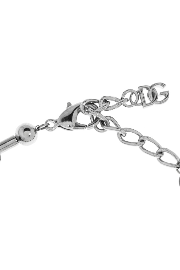 Dolce & Gabbana Cross-pendant Bracelet In Black