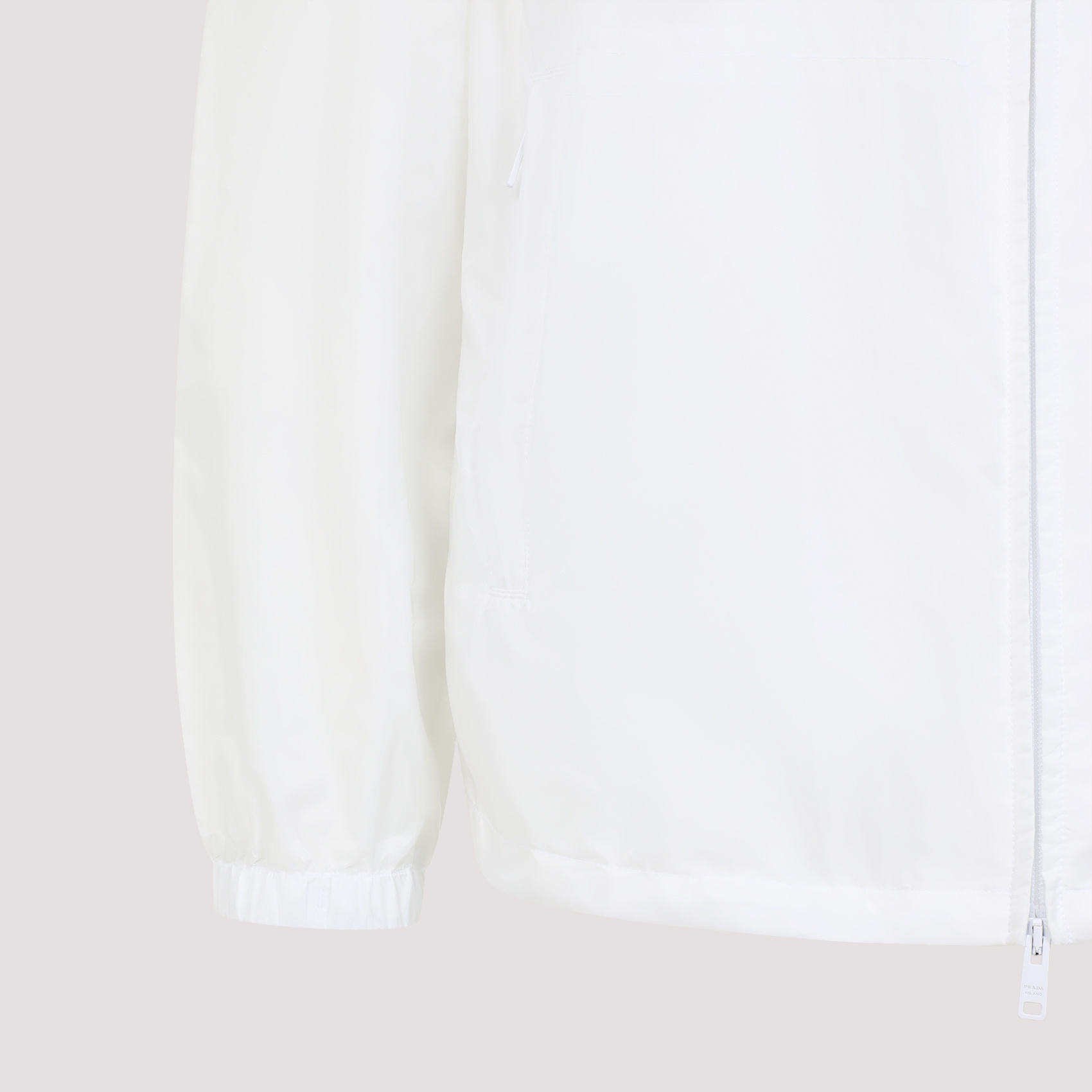 Prada White Lightweight Polyamide Jacket With Hood In White