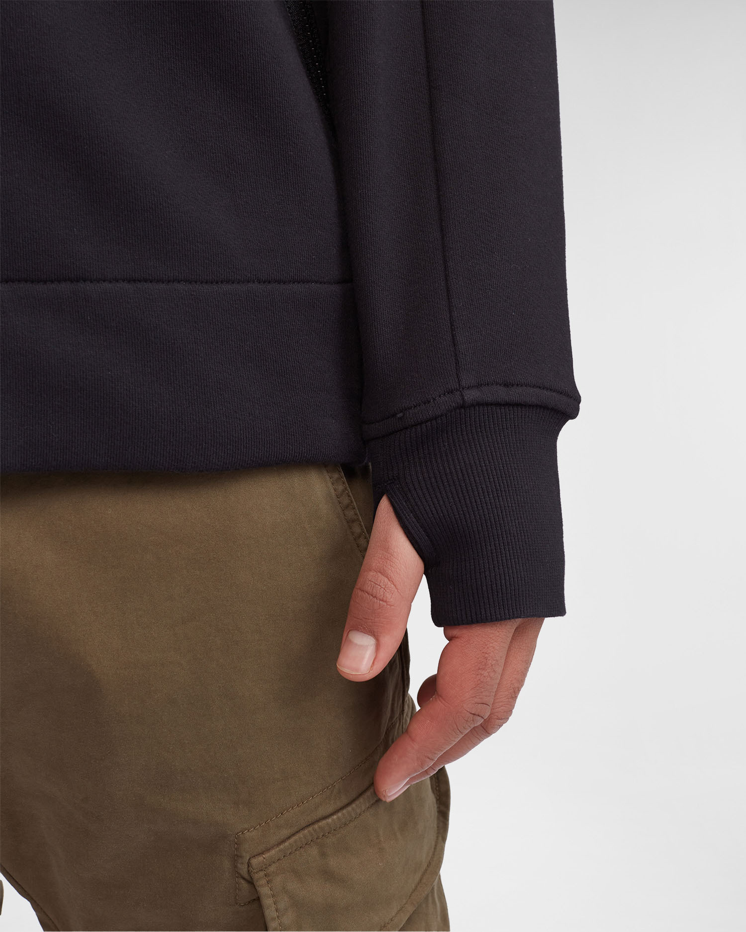 C.p. Company Logo-print Cotton Hoodie In Black