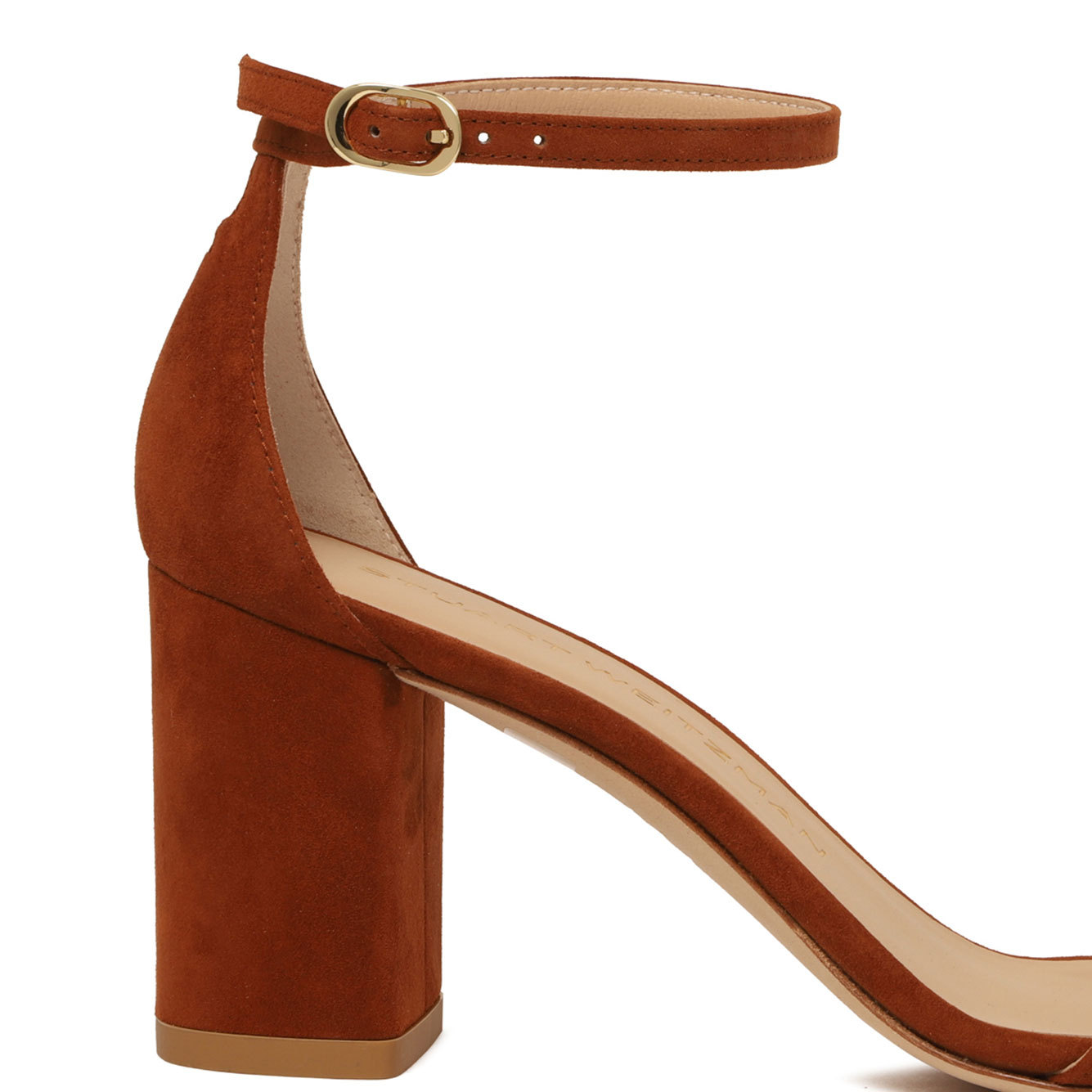 Stuart Weitzman Nudistcurve 75 Block Shine Sandal