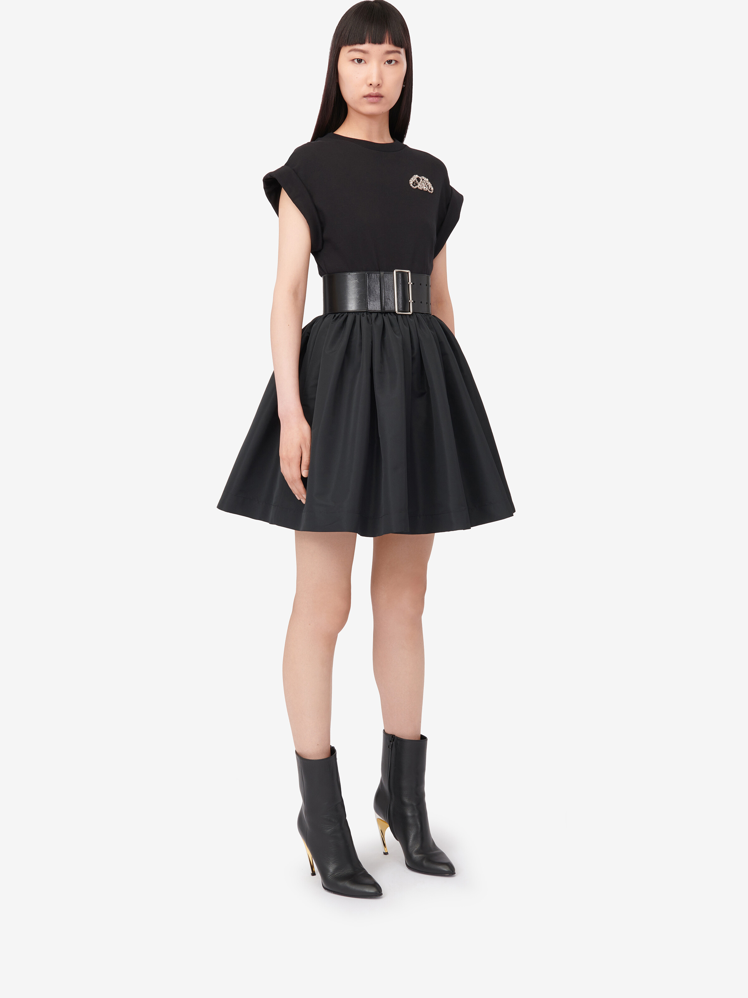 Alexander Mcqueen Alexander Mc Queen Hybrid Dress In Black