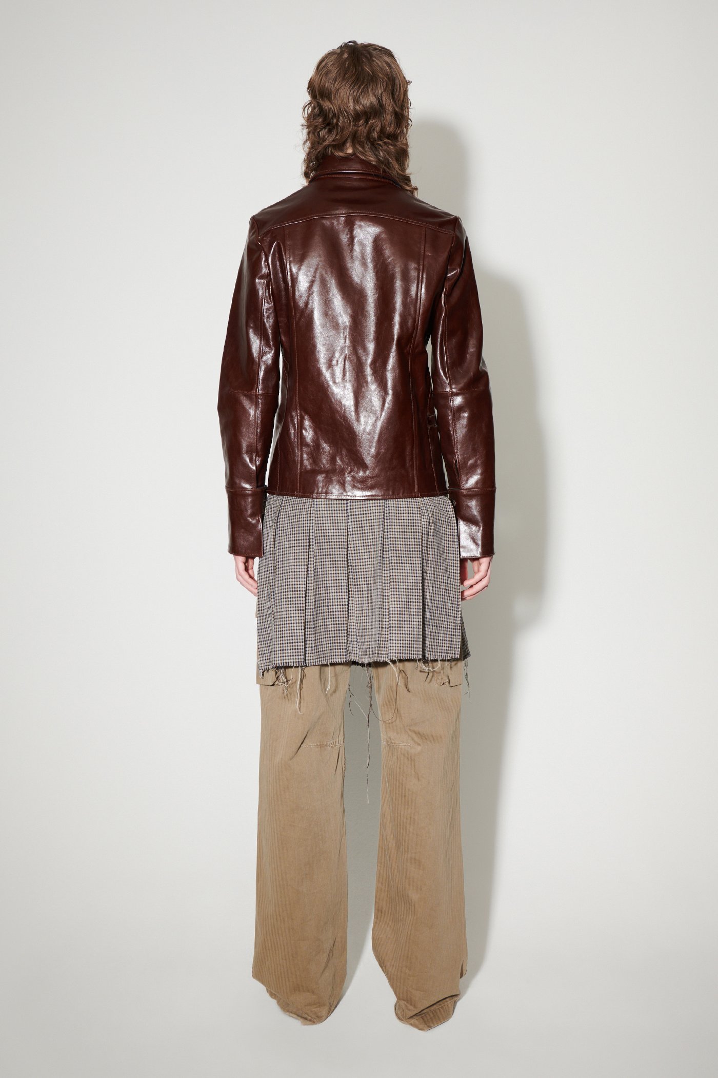 Our Legacy Long-sleeved Leather Jacket In Brown