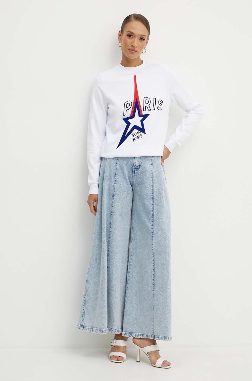 Karl Lagerfeld Paris Organic-cotton Sweatshirt In White