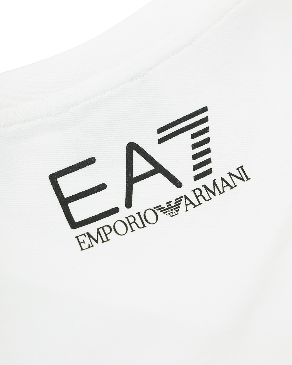 Ea7 Logo T-shirt With Round Neck In White