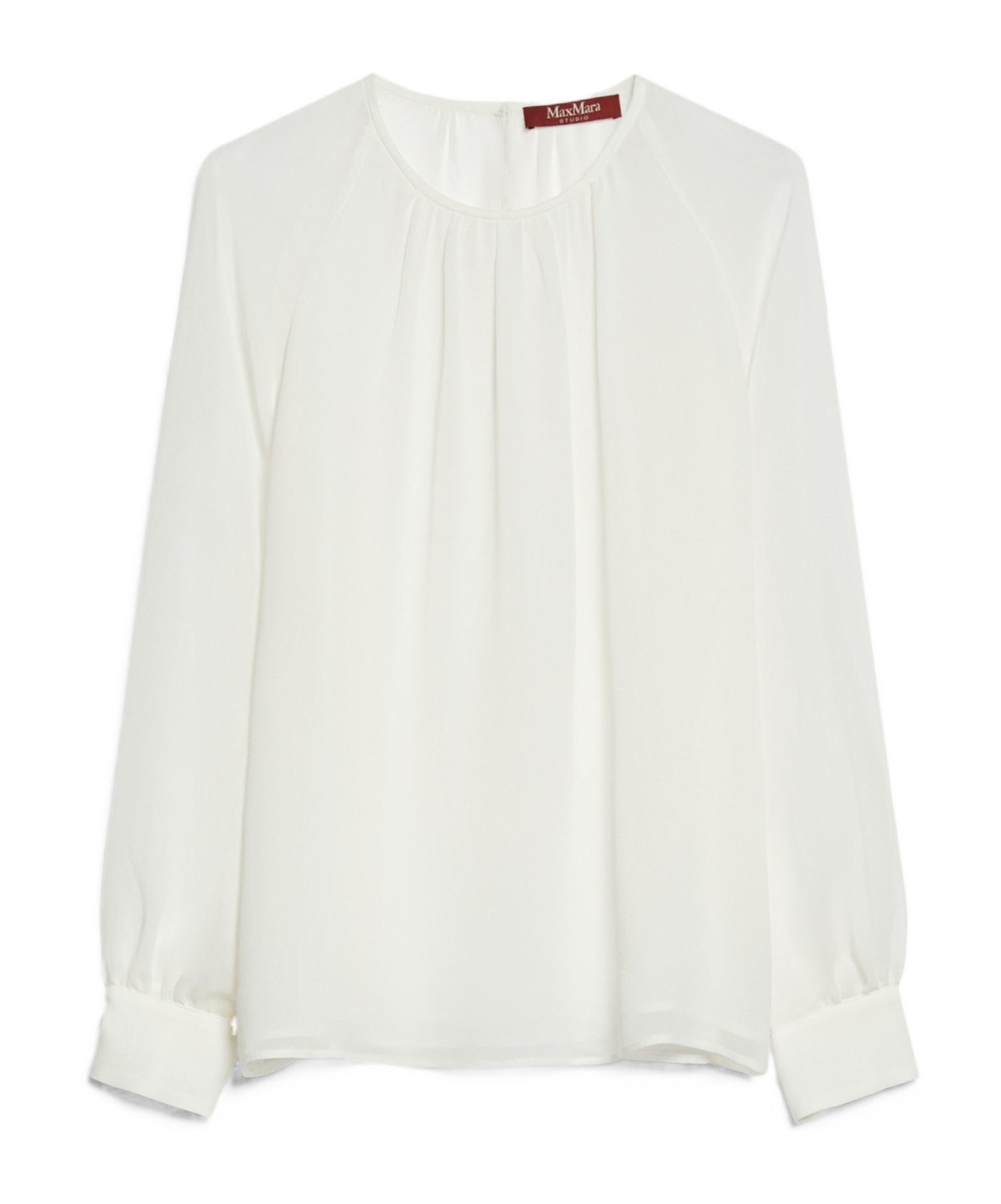 Max Mara Studio Crewneck Long-sleeved Top In White