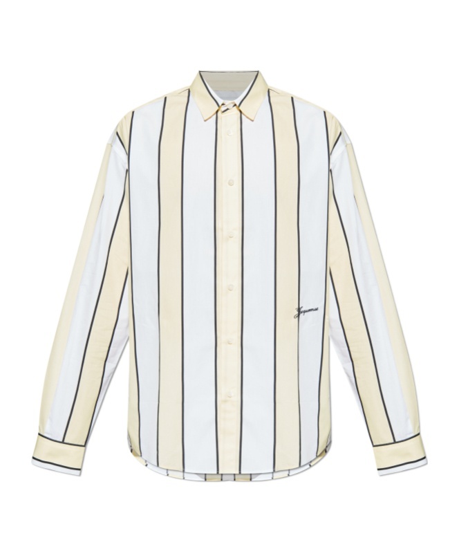 Jacquemus Simon Shirt Buttoned Cuffs Striped Pattern In White