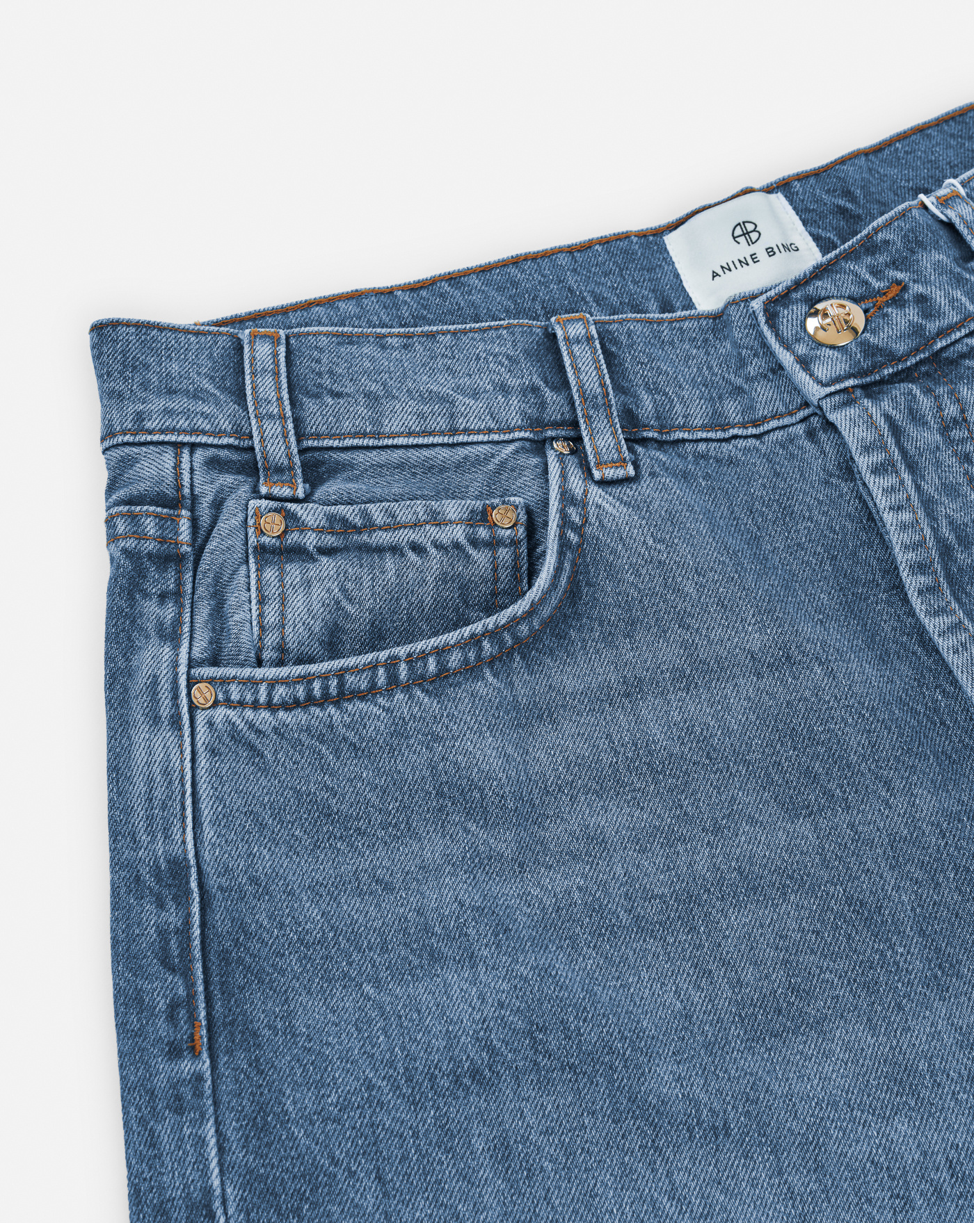 ANINE BING MID-WASH WIDE-LEG JEANS