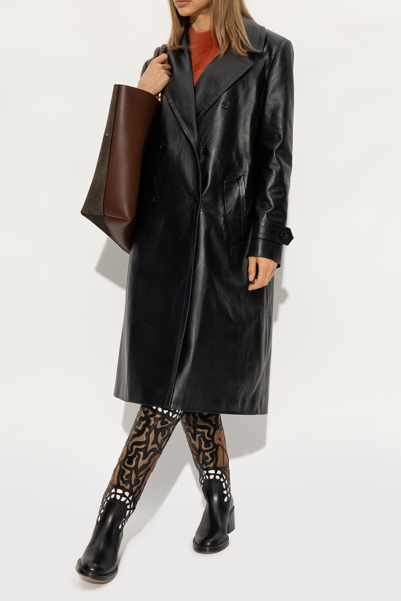Chloé 60mm Mallo Embroidery Leather Tall Boots In Black