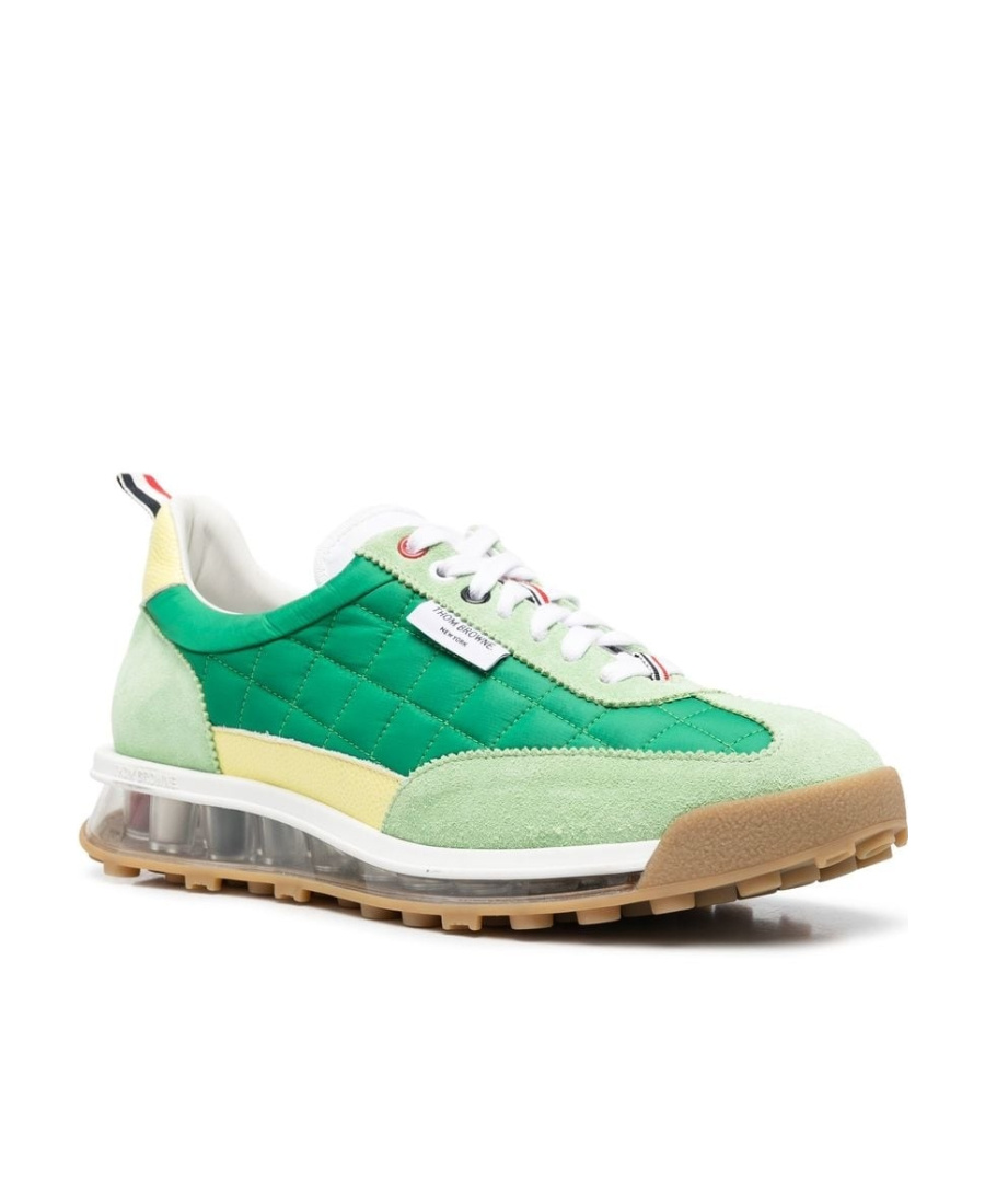 Thom Browne Tech Runner Quilted Sneakers In Green