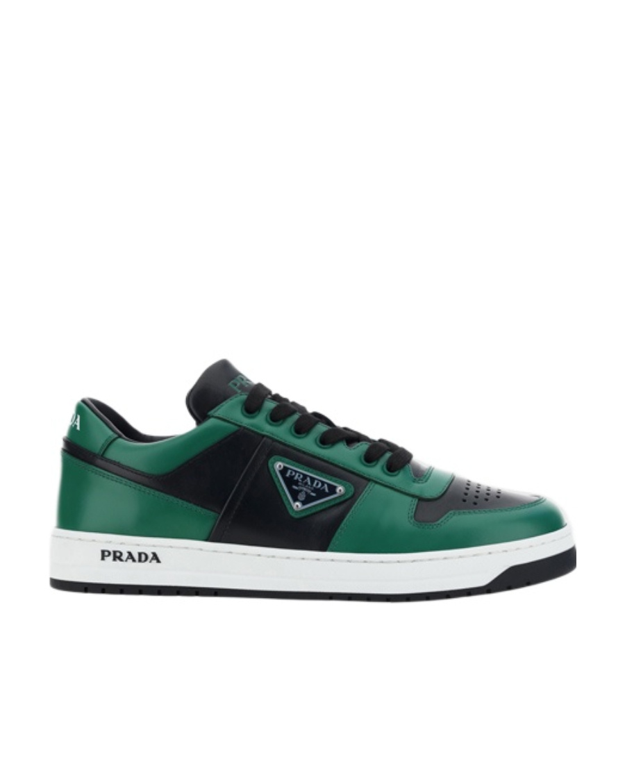 Prada Low-top Sneakers With Textured Panels In Black