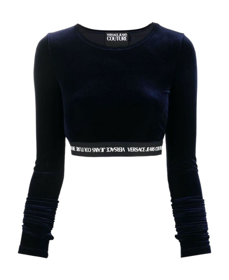 Versace Jeans Short Long-sleeved T-shirt In Black