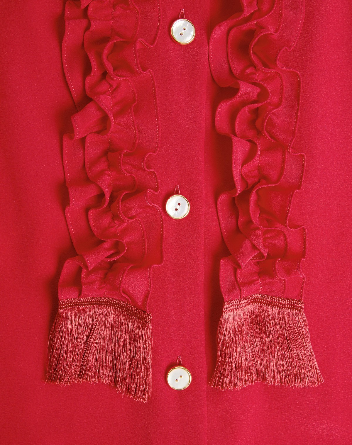 Valentino Crepe De Chine Shirt Shirts Multicolor In Red