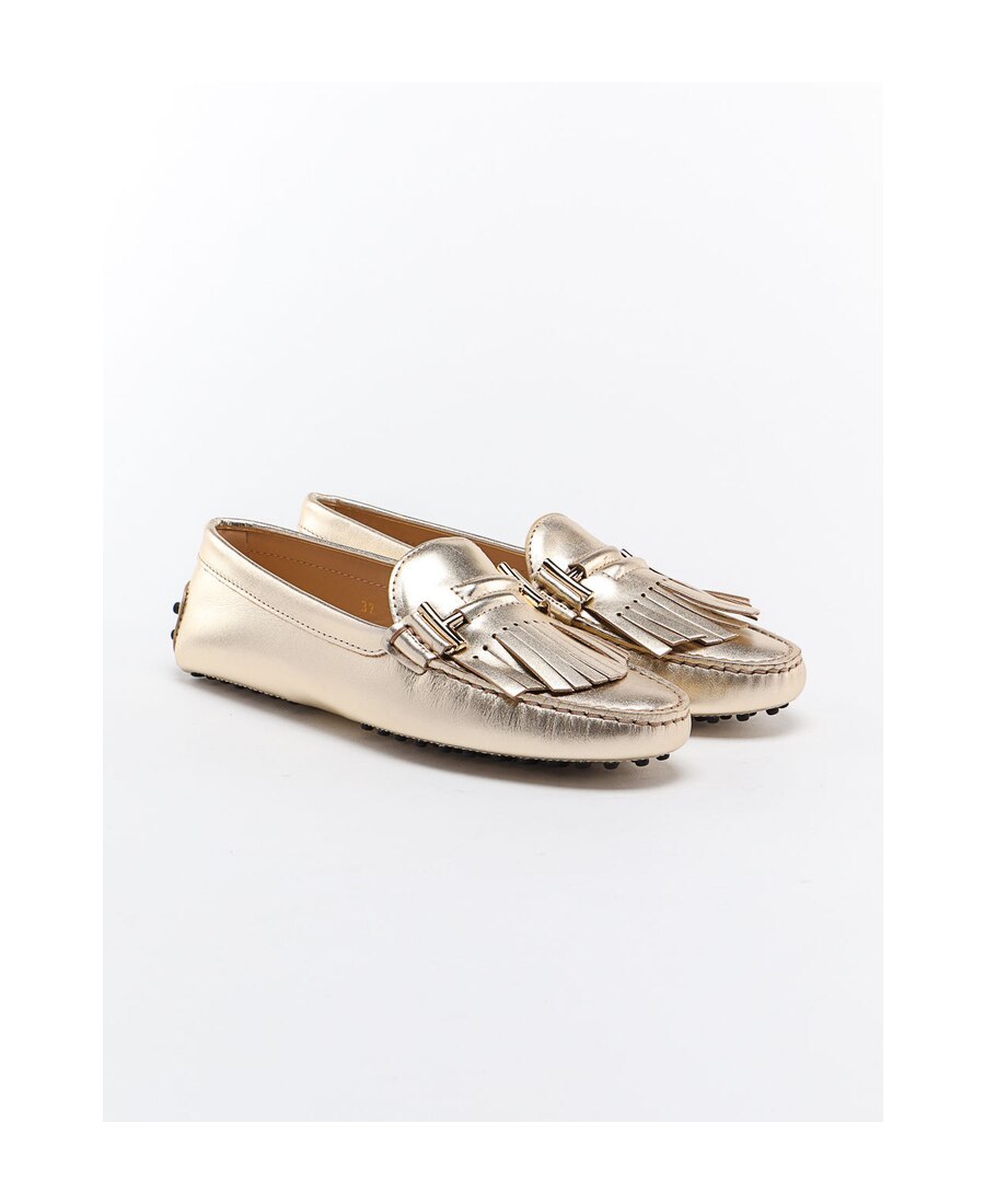 Tod's Champagne Gold Susu Love Shoes In Gray
