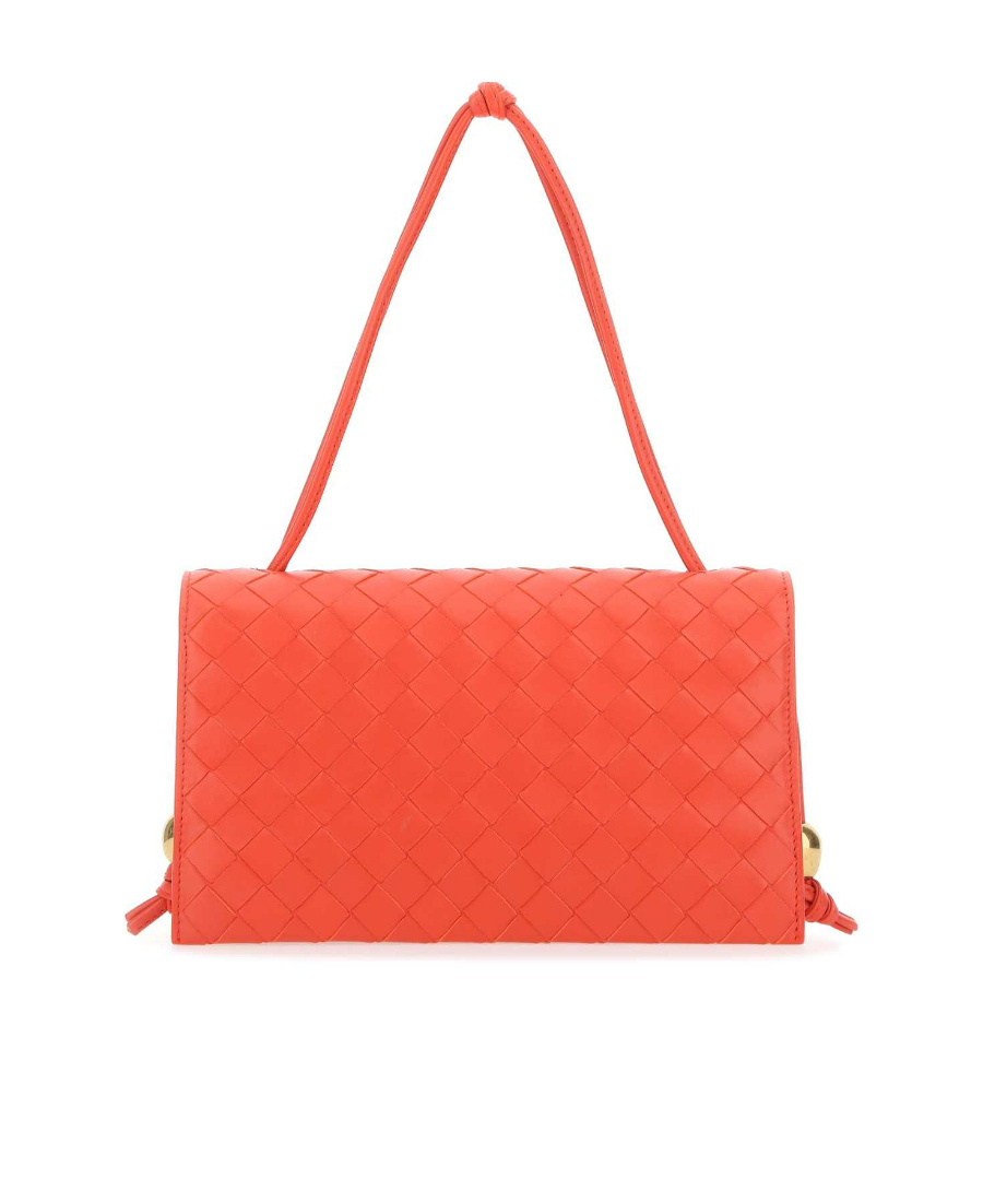 Bottega Veneta Mini Intrecciato Shoulder Bag In Orange