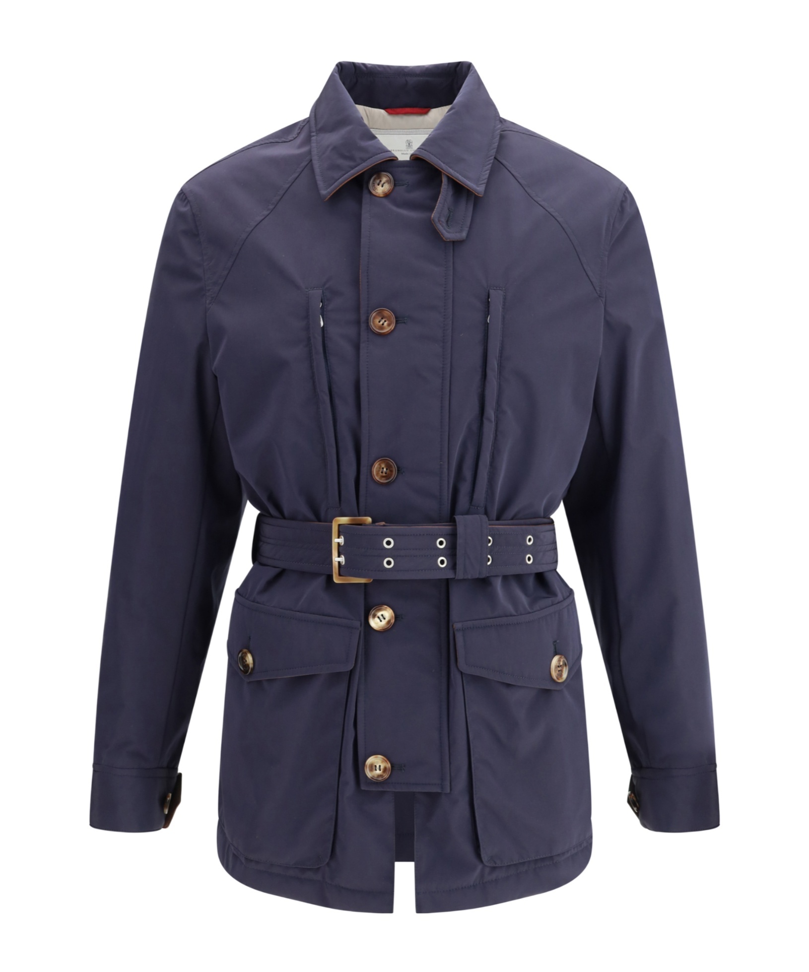 Brunello Cucinelli Men Membraned Nylon Saharan Jacket In Blue