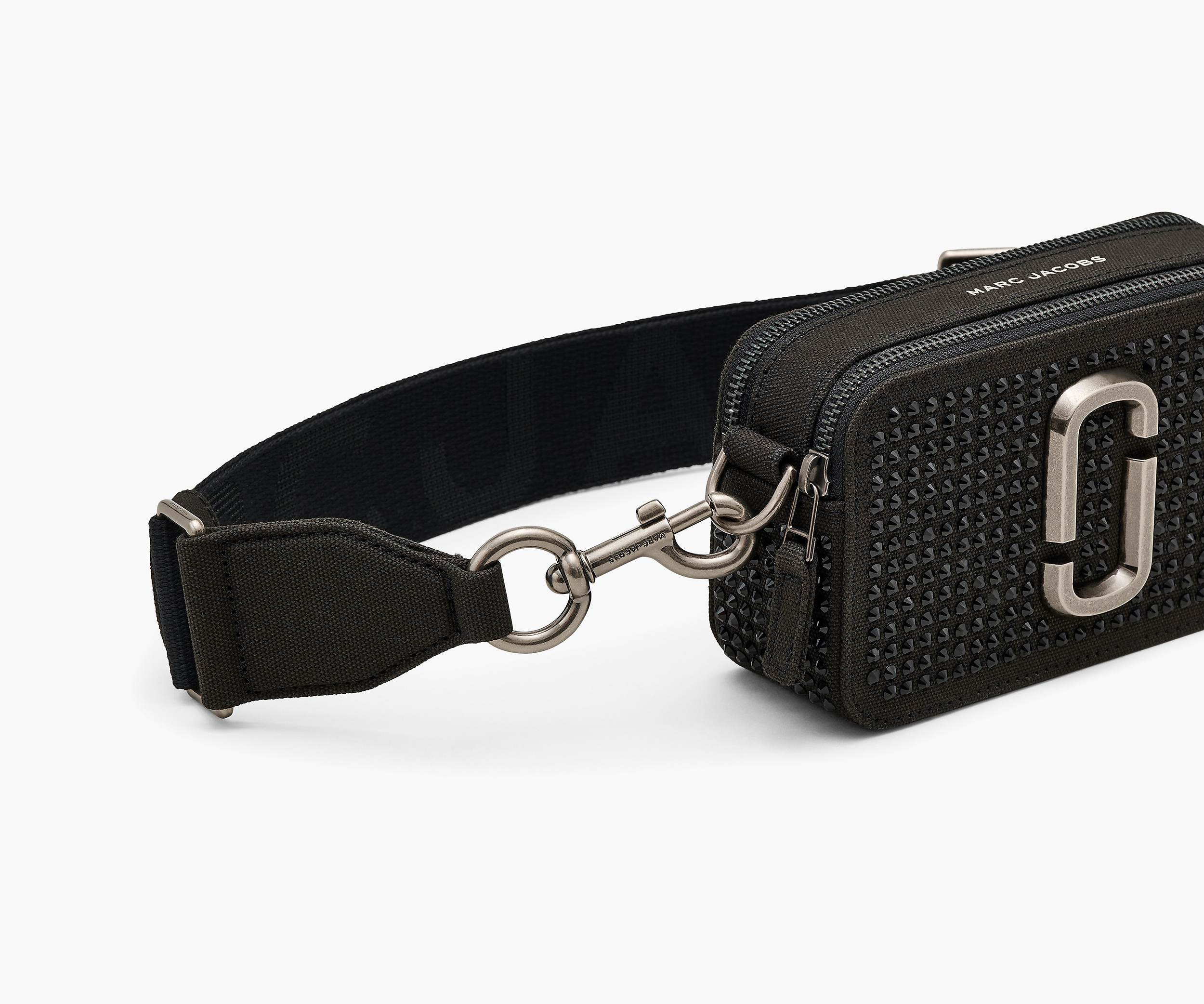 Marc Jacobs The Snapshot Crystal Embellished Camera Bag In Black