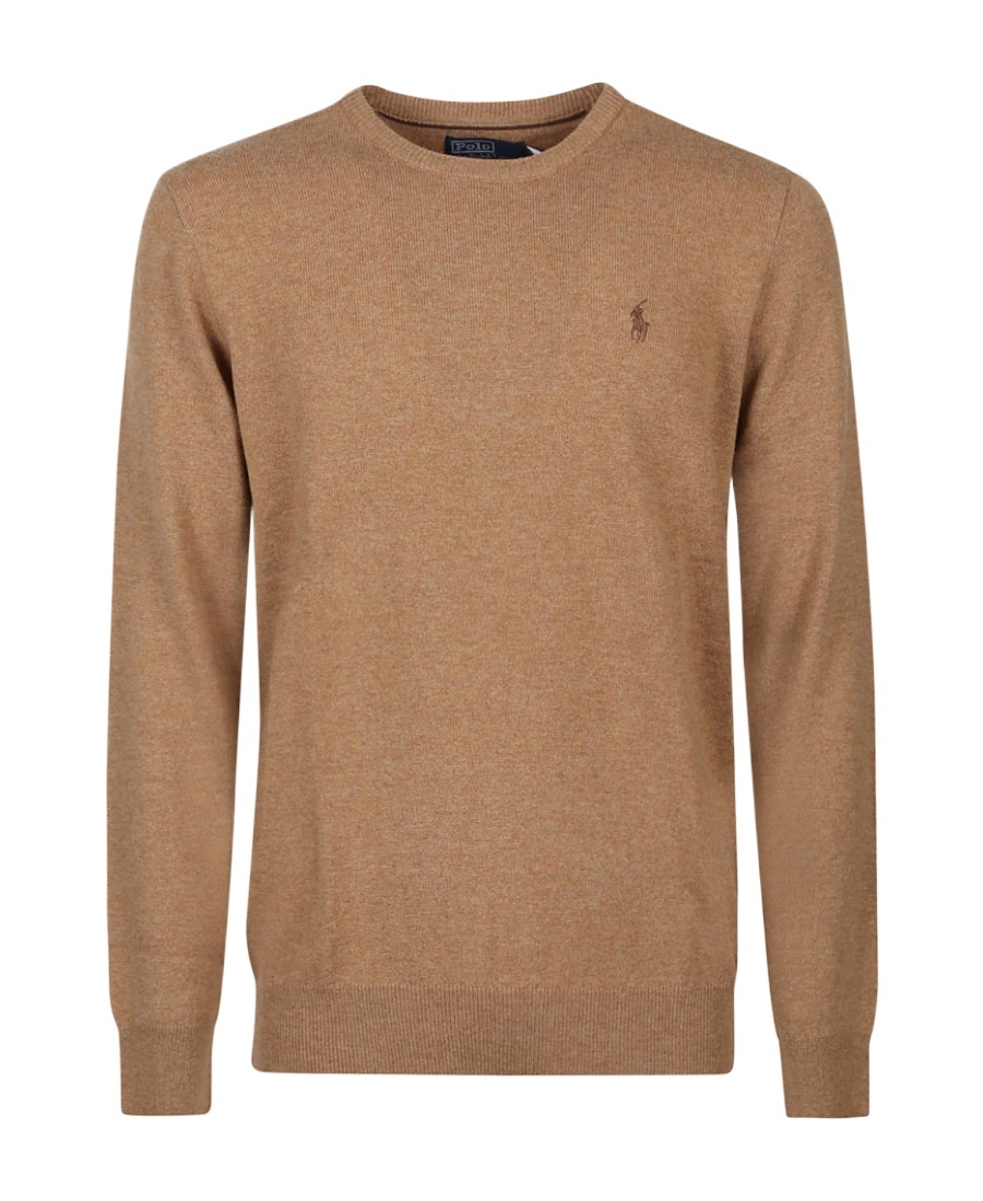 Polo Ralph Lauren Tailored Brown Sweater With Ribbed Cuffs And Sophisticated Logo In Brown