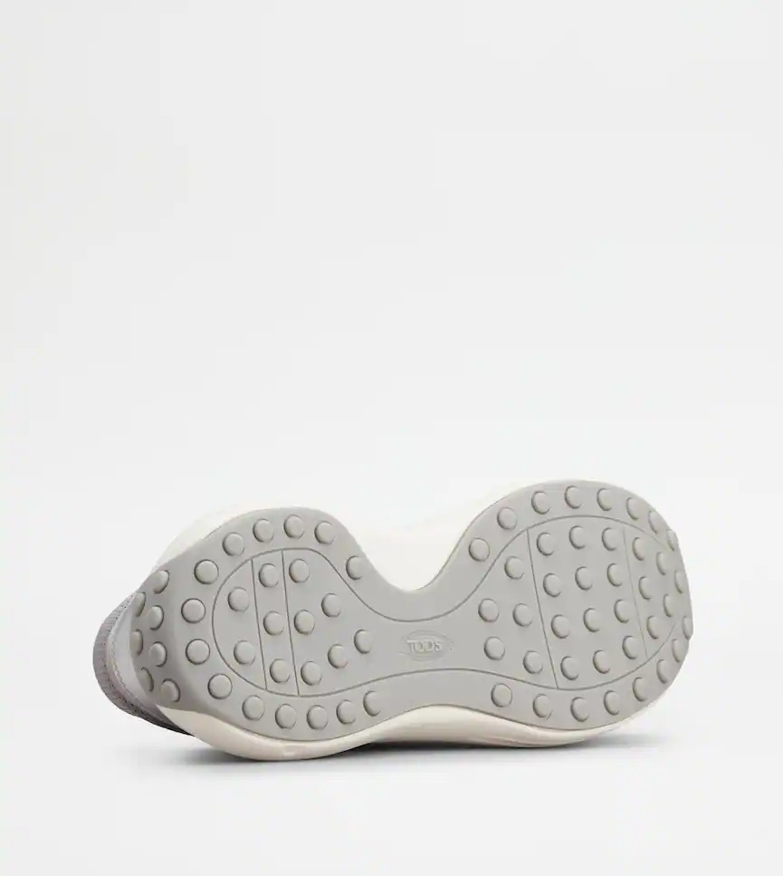 Tod's Sneakers In Fabric And Metallic Leather