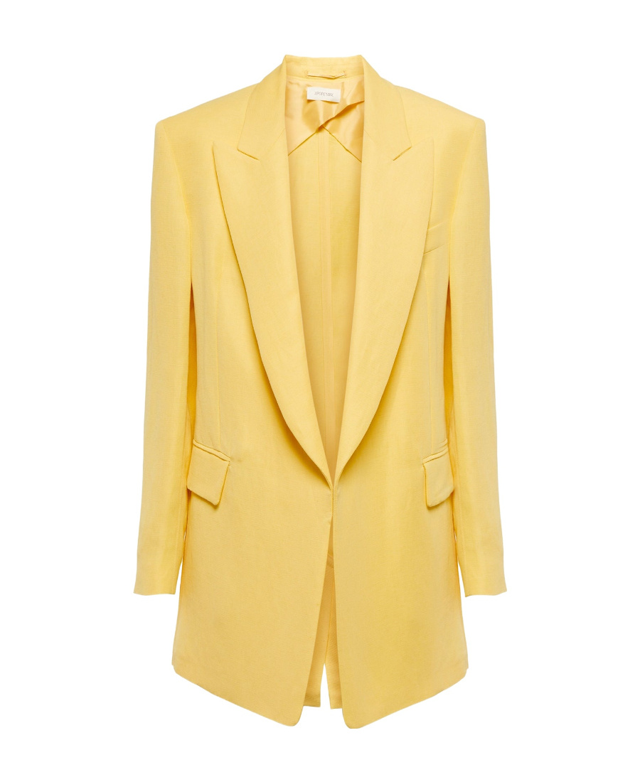 Sportmax Oversized Concealed Fastened Blazer In Yellow