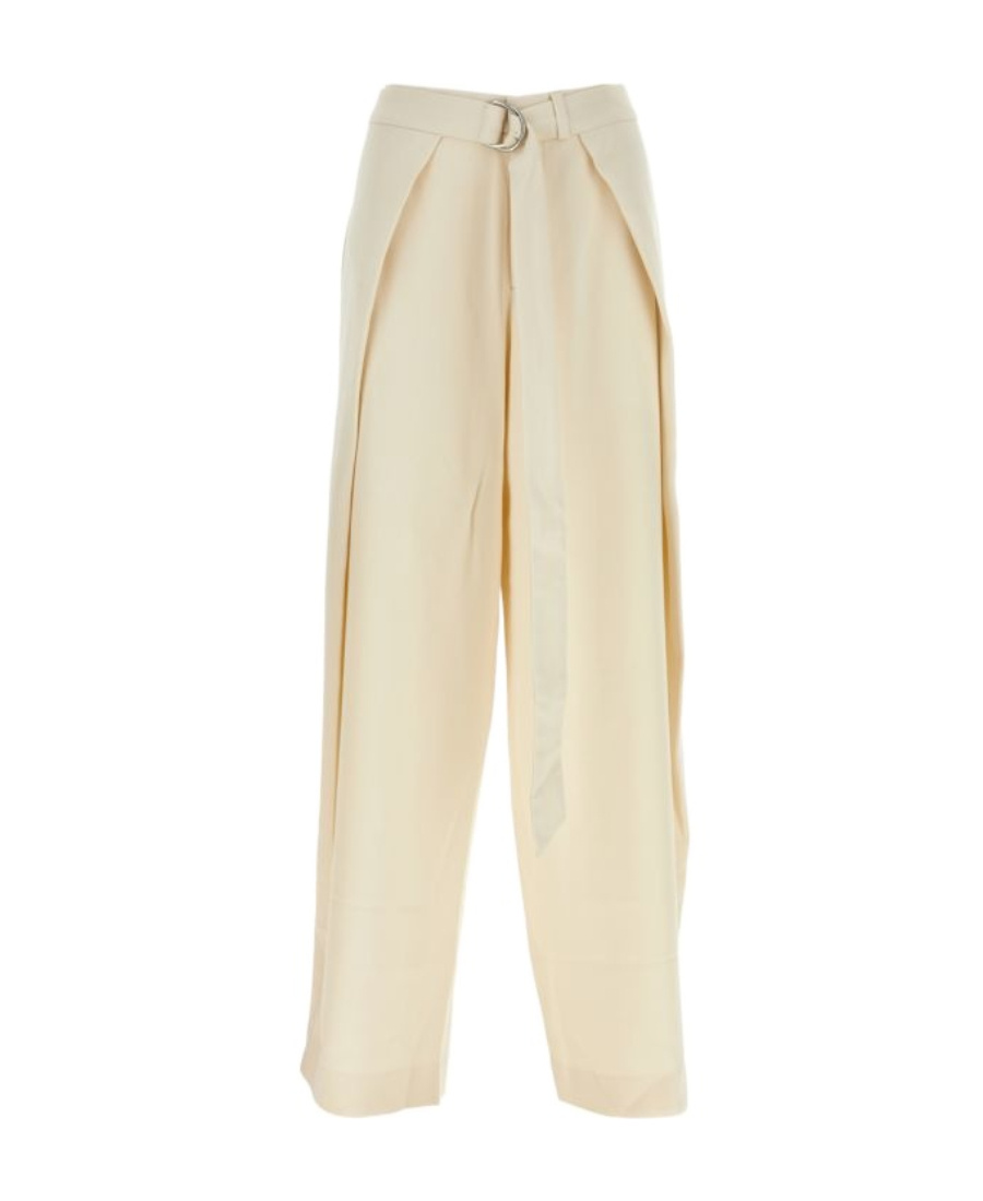 Ami Alexandre Mattiussi Pantalon Large A Pans Tons Neutres Pour Femme In Nude