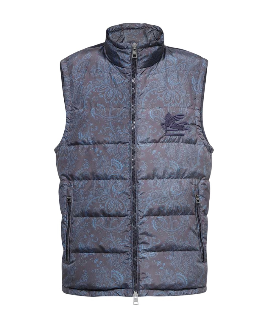 ETRO HIGH COLLAR SLEEVELESS VEST