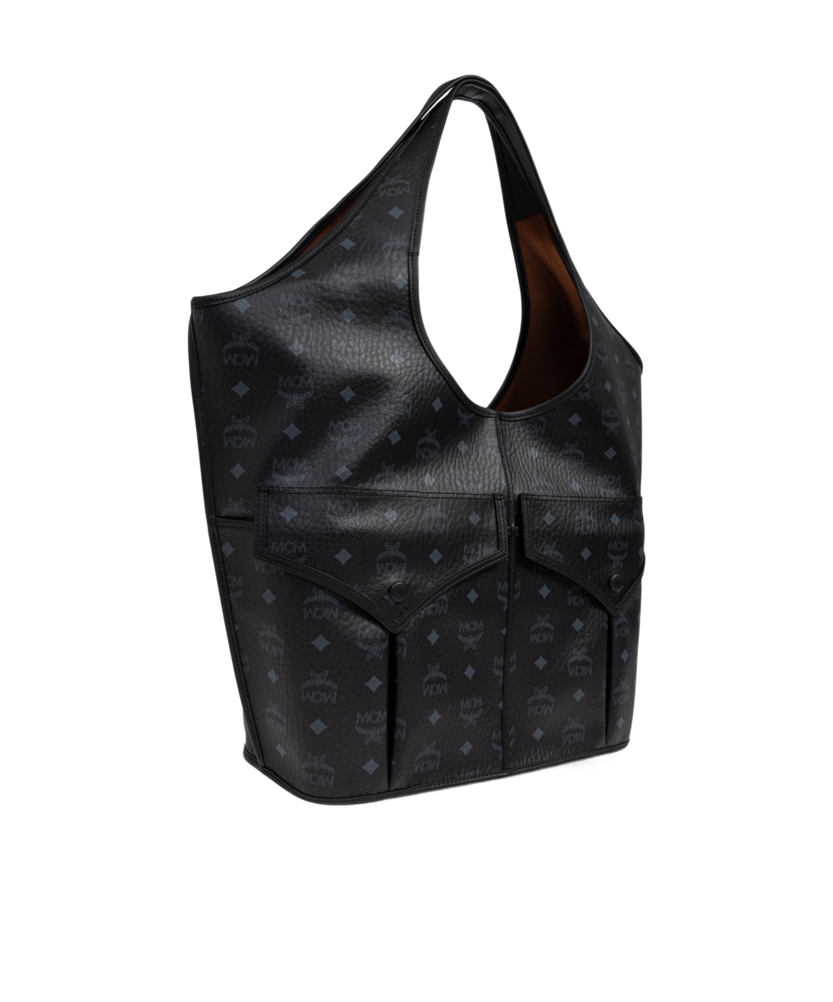 Mcm Aren Mama Visetos-pattern Tote Bag In Black