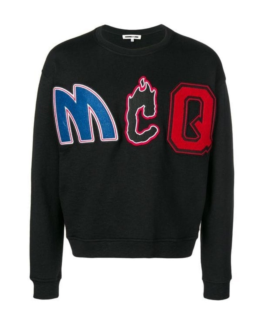 Mcq By Alexander Mcqueen Logo Letter Printed Sweatshirt In Black