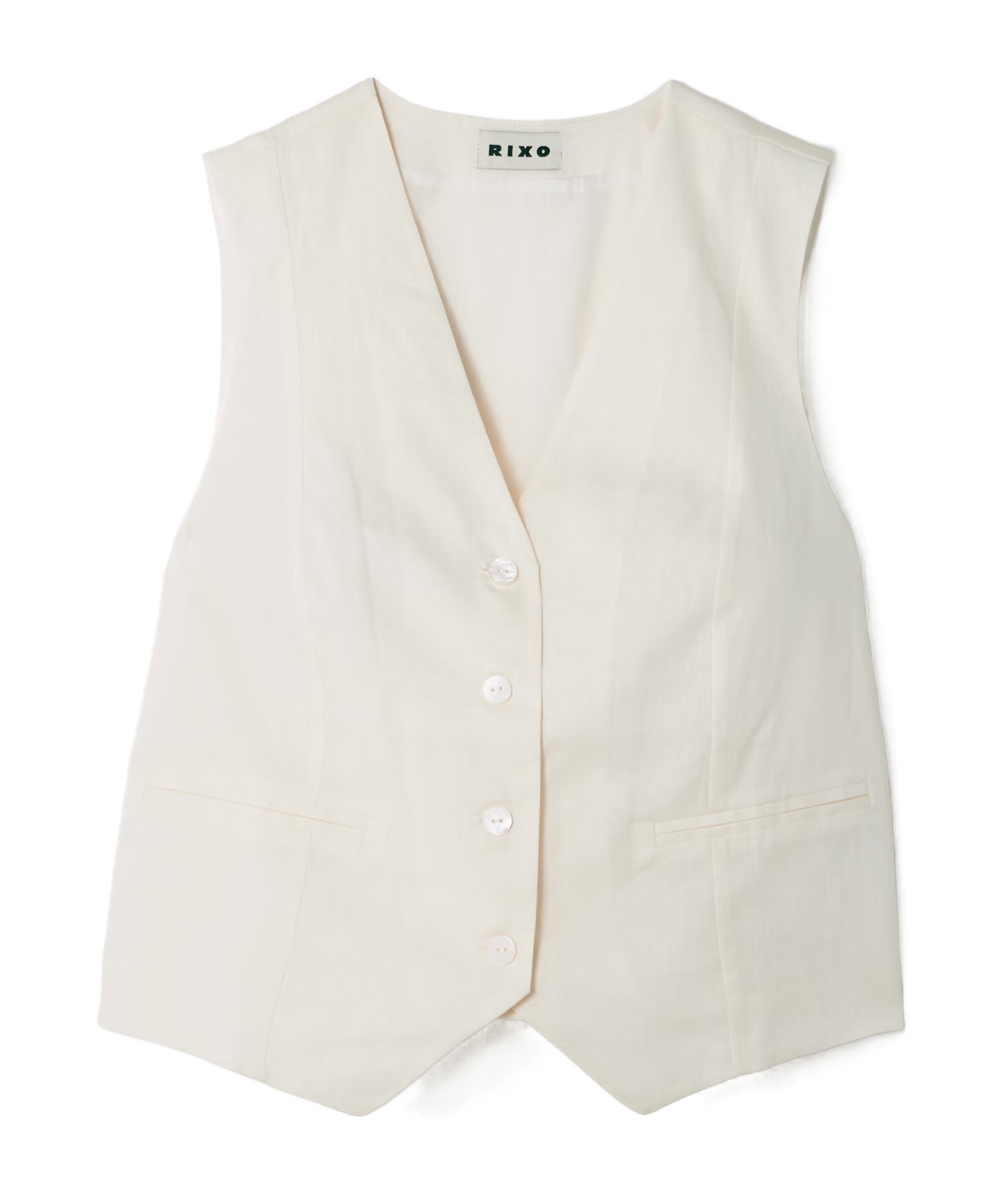 Rixo London Norah Cotton And Linen-blend Vest In Cream