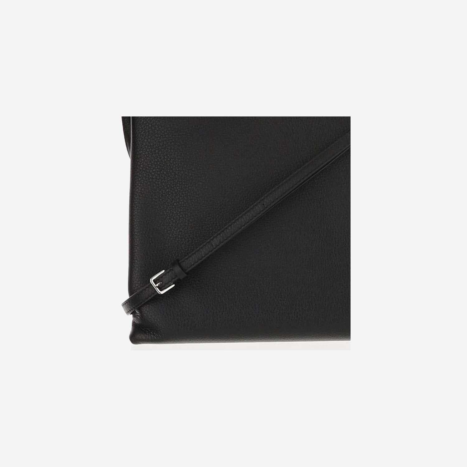The Row Leather Shoulder Bag In Black