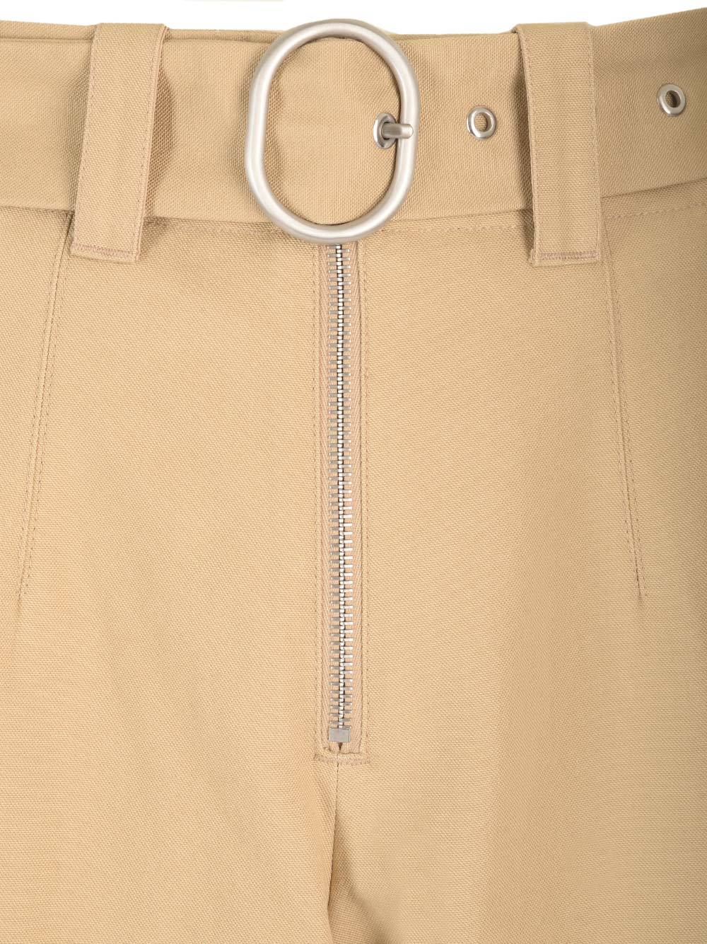Jil Sander Straight-leg Cotton Trousers In Nude
