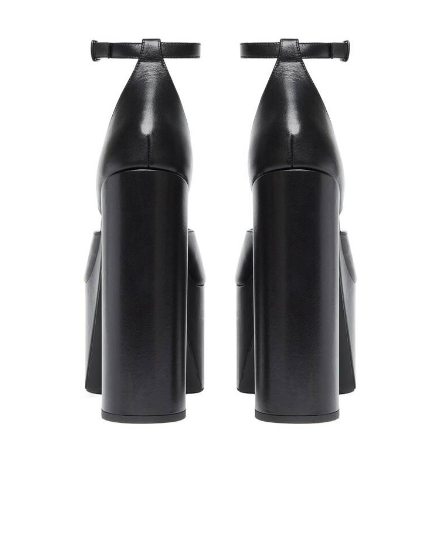 Balenciaga Camden 160 Platform Sandals In Calf Leather In Black